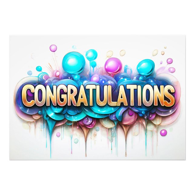 Congratulations! Colourful design Photo Print (Front)