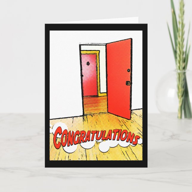 congratulations comic door card (Front)