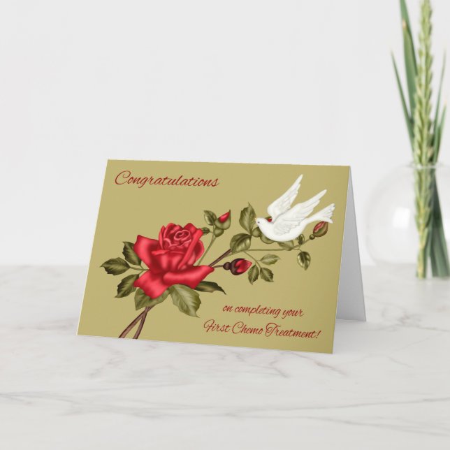 Congratulations, Completing 1st Chemotherapy Card (Front)