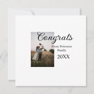 Congratulations congrats add family name photo yea card