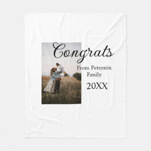 Congratulations congrats add family name photo yea fleece blanket