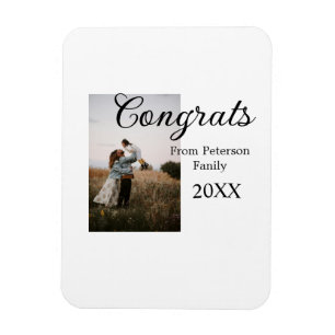 Congratulations congrats add family name photo yea magnet