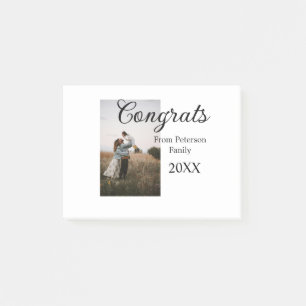 Congratulations congrats add family name photo yea post-it notes