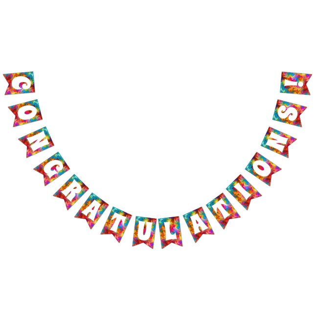 CONGRATULATIONS CONGRATS COLORFUL RAINBOW    BUNTING  (All)