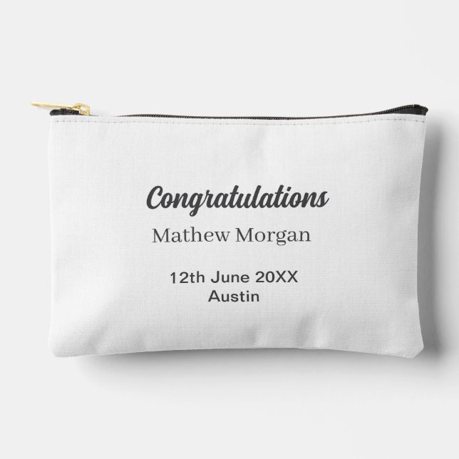 Congratulations congrats graduation name year clas accessory pouch (Front)