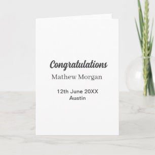 Congratulations congrats graduation name year clas card