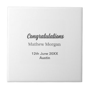 Congratulations congrats graduation name year clas ceramic tile