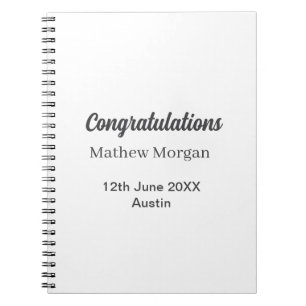 Congratulations congrats graduation name year clas notebook