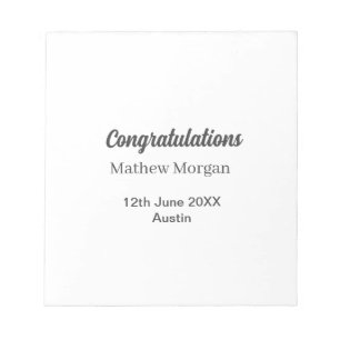 Congratulations congrats graduation name year clas notepad