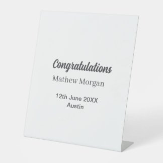 Congratulations congrats graduation name year clas pedestal sign