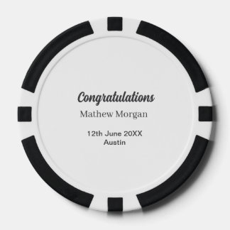 Congratulations congrats graduation name year clas poker chips