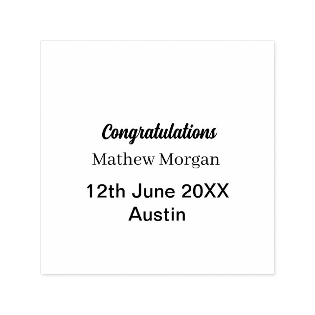 Congratulations congrats graduation name year clas self-inking stamp (Design)