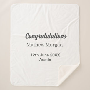 Congratulations congrats graduation name year clas sherpa blanket