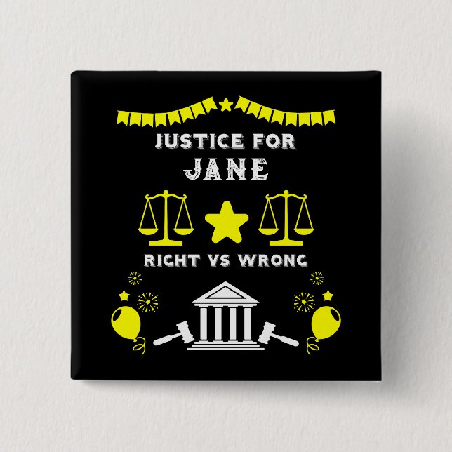 Congratulations Court Verdict 15 Cm Square Badge (Front)