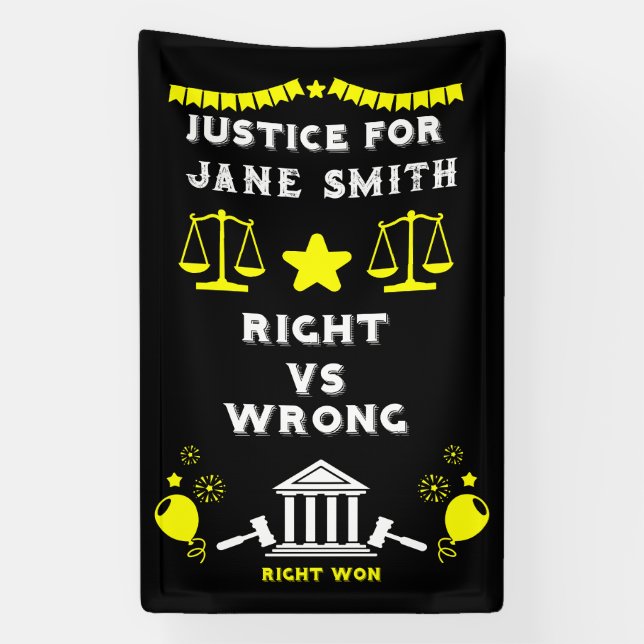 Congratulations Court Verdict Banner (Vertical)