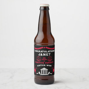 Congratulations Court Verdict Beer Bottle Label