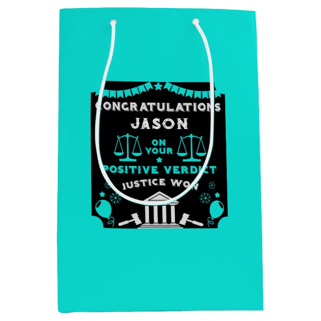 Congratulations Court Verdict Medium Gift Bag (Front)