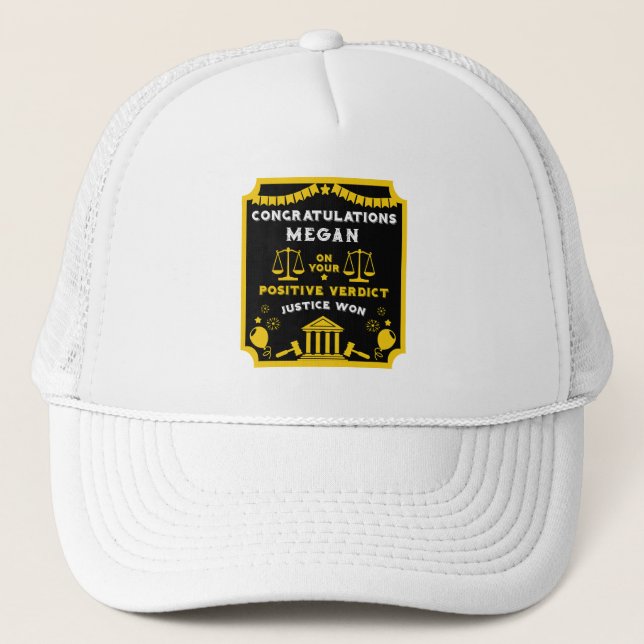 Congratulations Court Verdict Trucker Hat (Front)