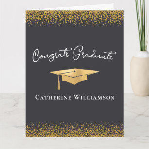 Congratulations Custom Elegant Gold Graduation  Card