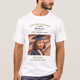 Congratulations Custom Photo Graduate Graduation T-Shirt