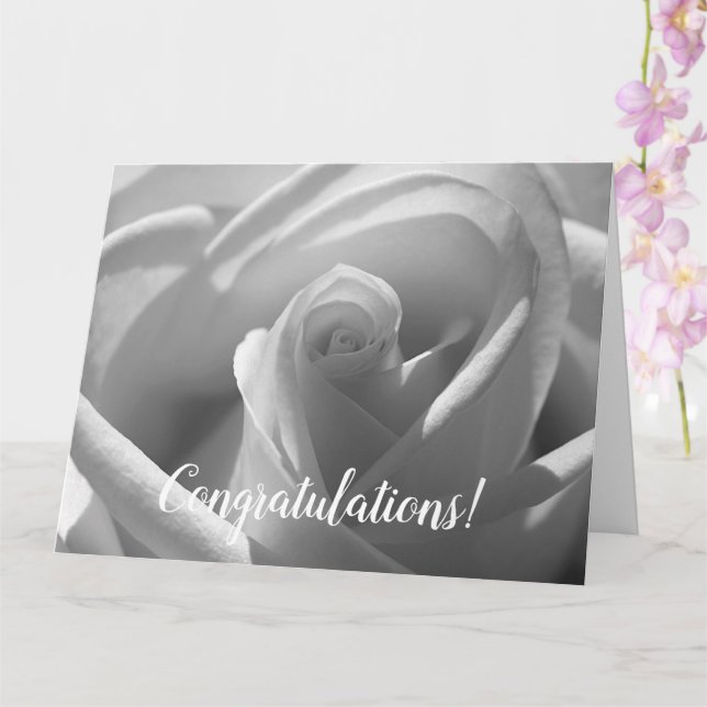 Congratulations Custom Rose Large Wedding Card (Orchid)