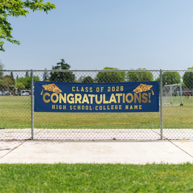 CONGRATULATIONS Custom School Graduation Ceremony Banner (Insitu)