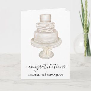 Congratulations Custom Wedding Cake   Card