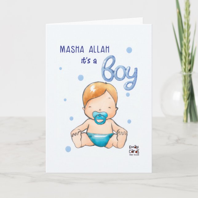 Congratulations - Cute Baby Boy Card (Front)