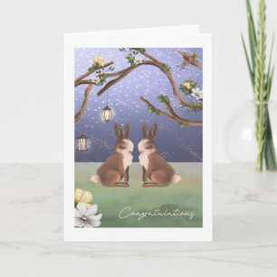 Congratulations Cute Bunny Rabbit Gay Couple Card