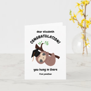 Congratulations Cute Sloth Graduation Custom Card