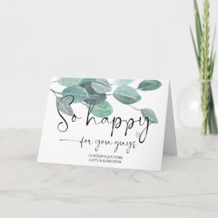 Congratulations Cute Wedding Engagement So Happy Card