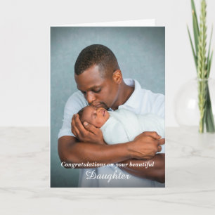 Congratulations Dad Mum New Baby Photo Custom Card