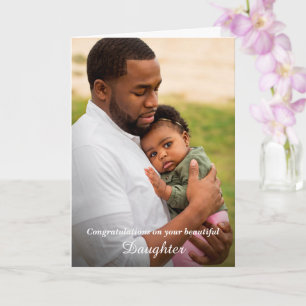 Congratulations Dad Mum New Baby Photo Custom Card