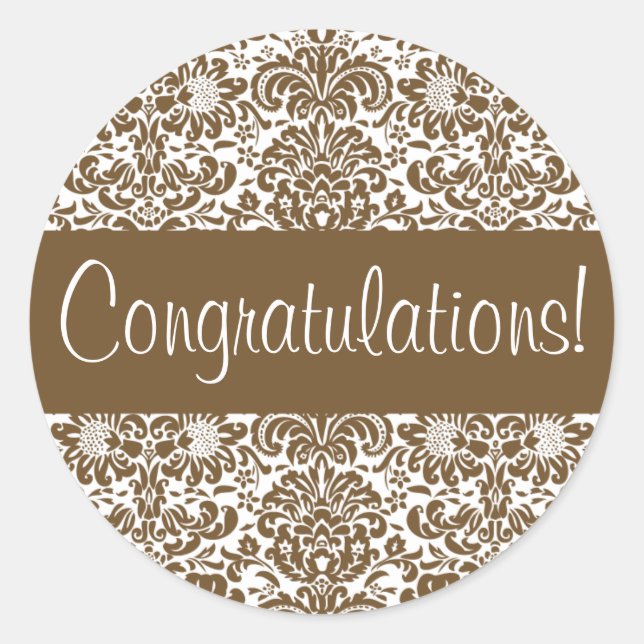 Congratulations Damask Envelope Seal (Front)