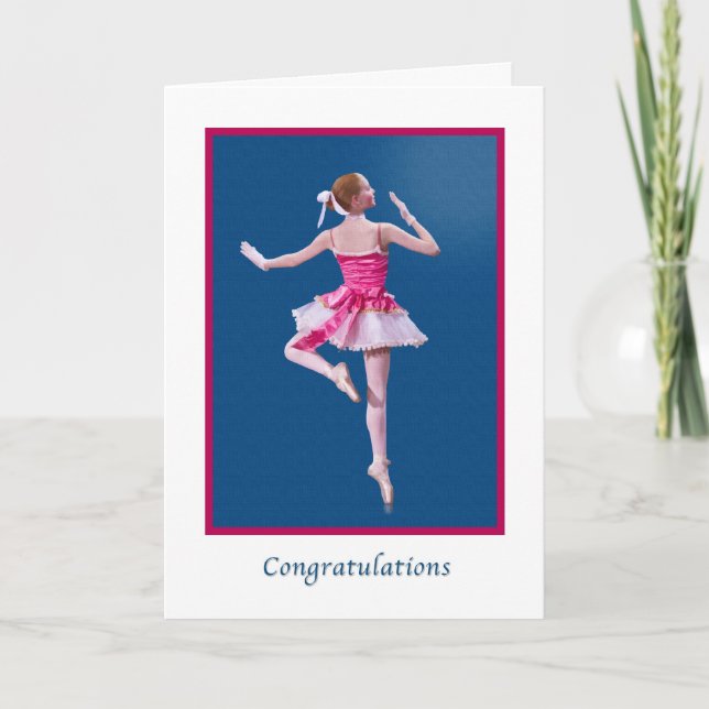 Congratulations, Dance Recital, Ballerina Card (Front)
