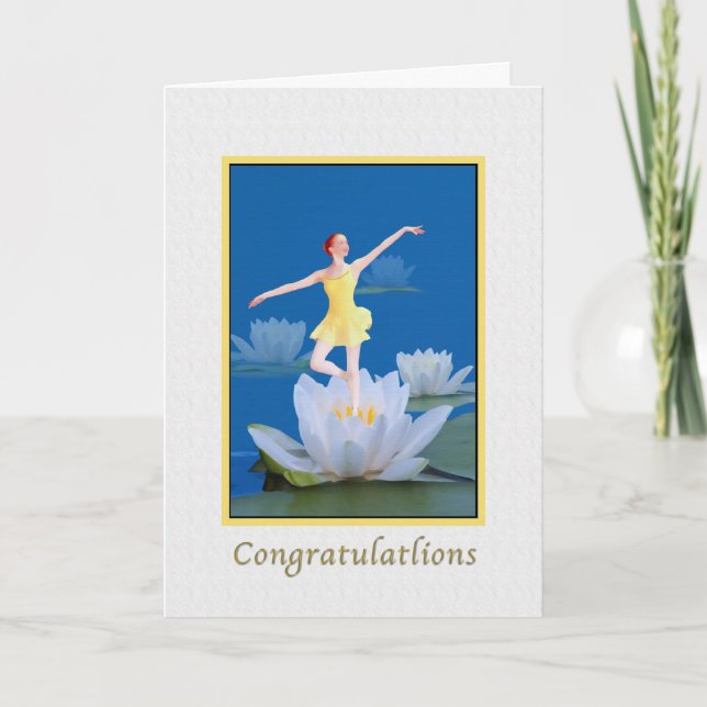 Congratulations, Dancing Water Sprite Card (Front)