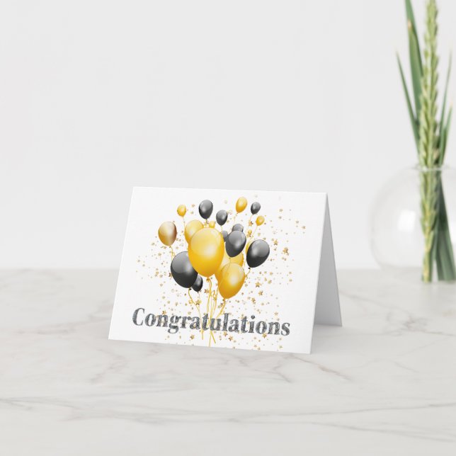 Congratulations Decorative Disco Ball  Thank You Card (Front)