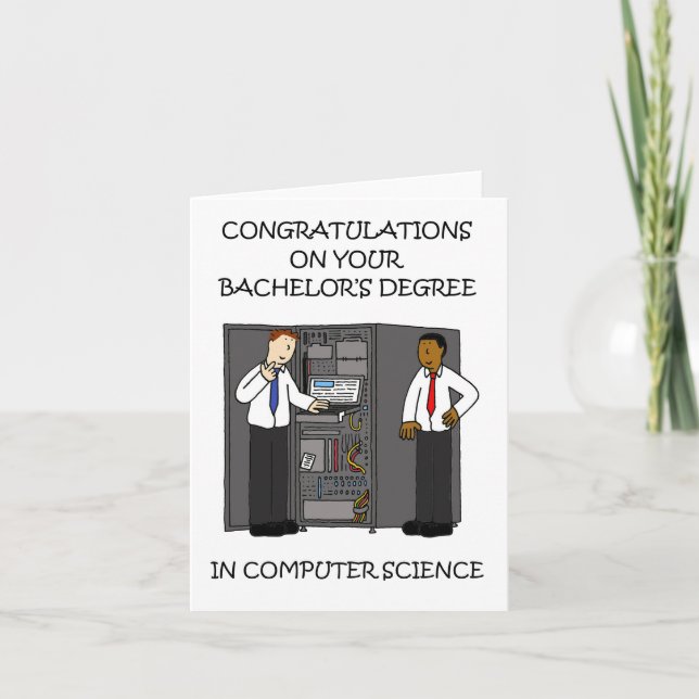 Congratulations Degree in Computer Science Card (Front)