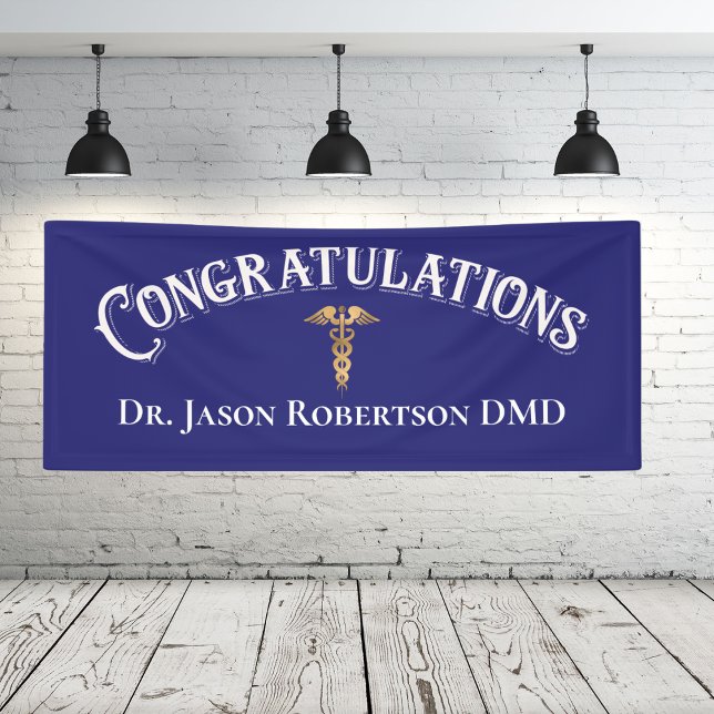 Congratulations Dentist Dental Modern Blue Grad Banner (Creator Uploaded)