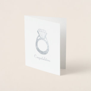 Congratulations Diamond Engagement Wedding Ring Foil Card