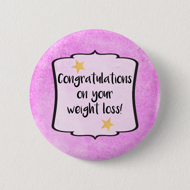 Congratulations Diet Slimming Group Motivation 6 Cm Round Badge (Front)