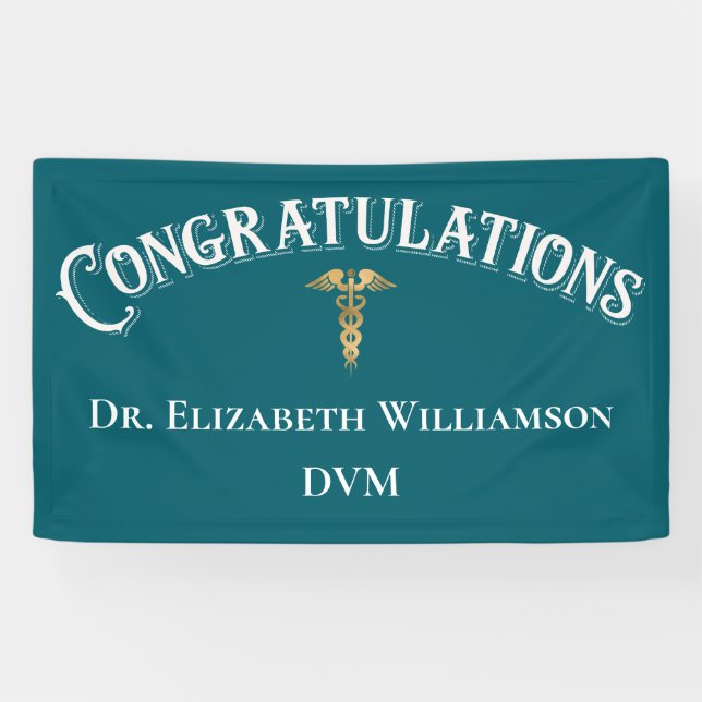 Congratulations Doctor of Veterinary Medicine DMV Banner (Horizontal)