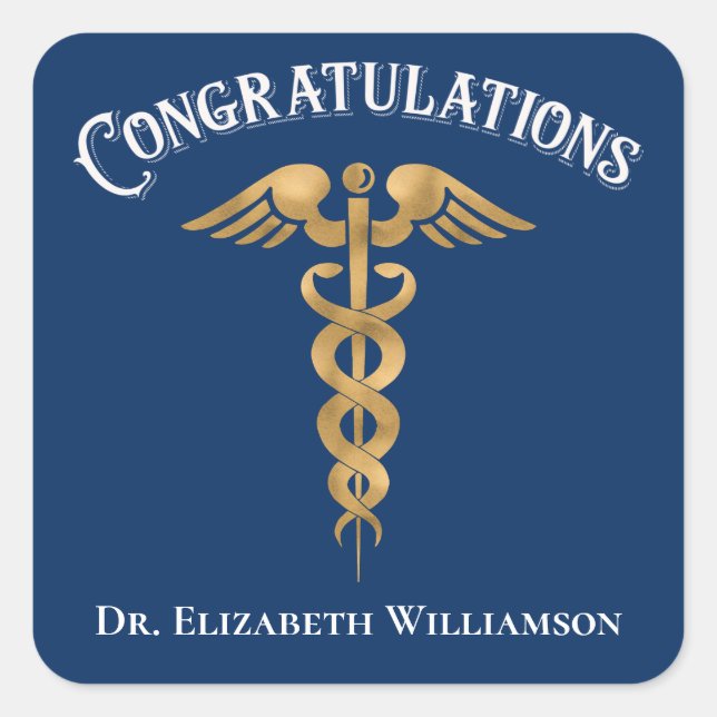 Congratulations Doctor Physician Caduceus Seal (Front)