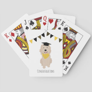 Congratulations Doodle Dog Graduation Cap Playing Cards