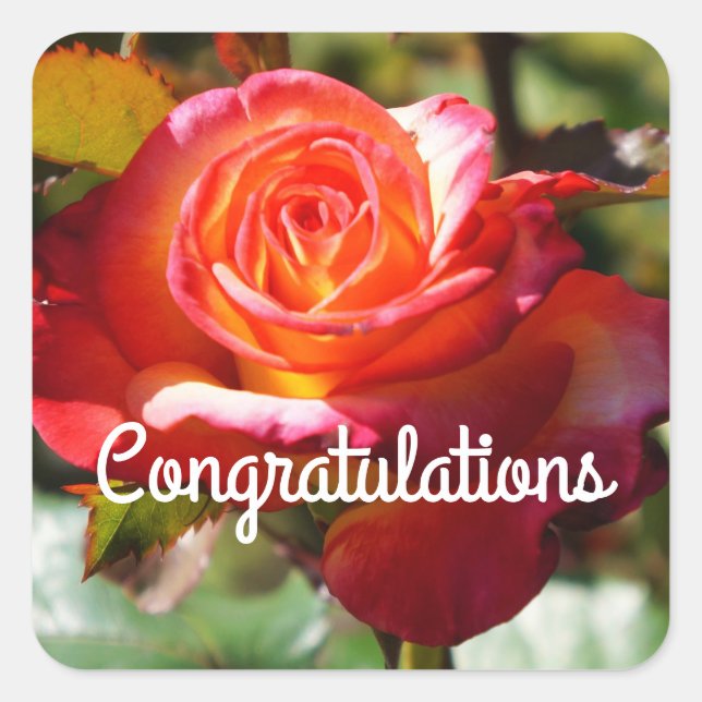 Congratulations Dream Come True Rose #2 Sticker (Front)