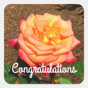 Congratulations Dream Come True Rose #3 Stickers