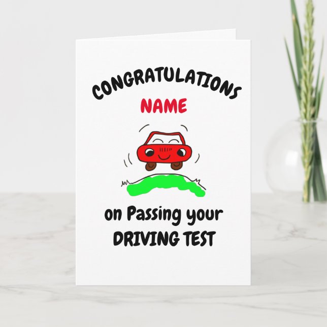 Congratulations Driving Test Card (Front)