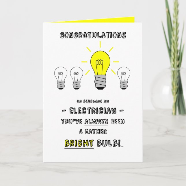 Congratulations Electrician, Future is Bright Card (Front)