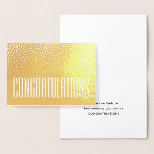 Congratulations Elegant Minimal Typography Folded Foil Card