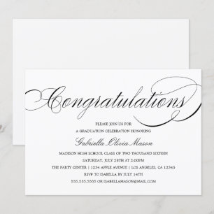 Congratulations Elegant Script Party Invitation
